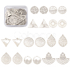 Fashewelry 40Pcs 10 Style 201 Stainless Steel Filigree Pendants STAS-FW0001-26-2