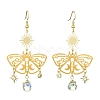 201 Stainless Steel Butterfly Chandelier Earrings with Brass Pins EJEW-TA00388-1