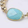 Electroplated Natural Lava Rock and Natural Frosted Amazonite Stretch Bracelets BJEW-P078-01A-2