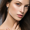 ANATTASOUL 5 Pairs 5 Styles Crystal Rhinestone Leaf Dangle Stud Earrings EJEW-AN0003-54-4