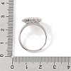 925 Sterling Silver Micro Pave Cubic Zirconia Adjustable Ring Settings STER-B003-12P-4