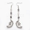 Natural Rutilated Quartz Beads Dangle Earrings EJEW-JE02799-01-1