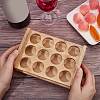 12 Round Holes Bamboo Shot Glasses Holders AJEW-WH0317-06-3