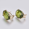 Faceted Glass Stud Earring Findings X-GLAA-F084-D05-1