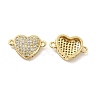 Brass Micro Pave Clear Cubic Zirconia Connector Charms KK-E068-VB340-1