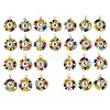 26 Pcs Acrylic Glass Seed Beaded Pendants PALLOY-MZ00303-1