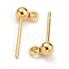 304 Stainless Steel Ball Post Stud Earring Findings STAS-Z035-01G-E-2