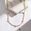 Natural Freshwater Pearl & 925 Sterling Silver Beaded Necklaces for Women NJEW-G154-04G-4