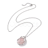 3 Pcs Crystal Stone Cage Pendant Necklaces NJEW-JN04751-01-5