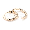 Rack Plating Brass Beaded Huggie Hoop Earrings for Women X-KK-D069-09G-RS-2