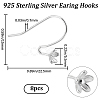 Beebeecraft 8Pcs 925 Sterling Silver Earring Hooks FIND-BBC0002-67-2
