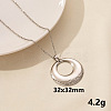 304 Stainless Steel Hollow Round Pendant Necklaces FU6316-7-1