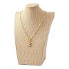 Wooden Covered with Imitation Burlap Necklace Displays NDIS-K001-B15-3