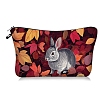 Rabbit Print Polyester Cosmetic Zipper Pouches PW-WGE068E-01-1