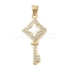 Brass Micro Pave Clear Cubic Zirconia Pendant KK-I712-58G-02-1