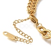 Ion Plating(IP) 304 Stainless Steel Twisted Chain & Cable Chain Heart Charm Bracelets for Women BJEW-H613-01G-3