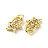 Brass Micro Pave Clear Cubic Zirconia Charms KK-E068-VF045-3