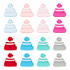 CHGCRAFT 16Pcs 8 Colors Christmas Theme Silicone Beads SIL-CA0002-50-1