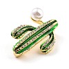 Cactus Alloy Brooch with Resin Pearl JEWB-O009-02-3