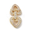 Brass Micro Pave Cubic Zirconia Fold Over Clasps KK-H455-53G-01-1