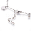 304 Stainless Steel Charm Anklets AJEW-O028-01P-3