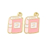 Golden Plated Alloy Enamel Pendants X-ENAM-Z017-12G-03-1