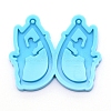 Teardrop with Lady Silicone Statue Pendant Molds DIY-WH0175-51-1