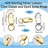 SUNNYCLUE 6Pcs 2 Color 925 Sterling Silver Lobster Claw Clasps STER-SC0001-24-3