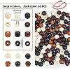   300pcs 6 colors Dyed Natural Wood Beads WOOD-PH0002-40-2