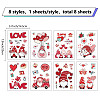 8 Sheets 8 Styles Valentine's Day PVC Waterproof Wall Stickers DIY-WH0345-065-2