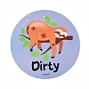 Sloth Clean Dirty Double Sided Dish Washer Magnet Sign AJEW-D044-06B-3