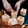 AHANDMAKER Valentine's Day Natural Wood Candle Holder AJEW-GA0002-72-3