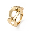 Adjustable Brass Curb Chains Shape Ring for Women RJEW-L100-025G-1