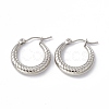 201 Stainless Steel Hoop Earrings with 304 Stainless Steel Pins for Women EJEW-B016-11P-1
