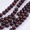Natural Red Tiger Eye Stone Bead Strands G-R193-08-8mm-1