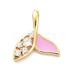 Real 18K Gold Plated Brass Micro Pave Clear Cubic Zirconia Pendants ZIRC-L091-081G-2