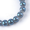Electroplate Glass Beads Strands EGLA-Q062-6mm-E-M-2