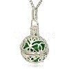 Silver Color Plated Brass Hollow Round Cage Pendants KK-J240-09S-2