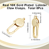 CREATCABIN 8Pcs Brass Lobster Claw Clasps KK-CN0002-38-2