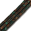 Assembled Synthetic Malachite & Natural Bronzite Beads Strands G-Q181-A01-01-1