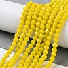 Opaque Solid Color Imitation Jade Glass Beads Strands GLAA-F029-P4mm-05-4