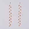 Electroplate Glass Beads Dangle Stud Earrings EJEW-JE03820-03-2