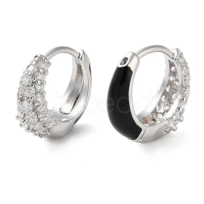 Brass Micro Pave Clear Cubic Zirconia Hoop Earrings for Women EJEW-S234-07P-01-1