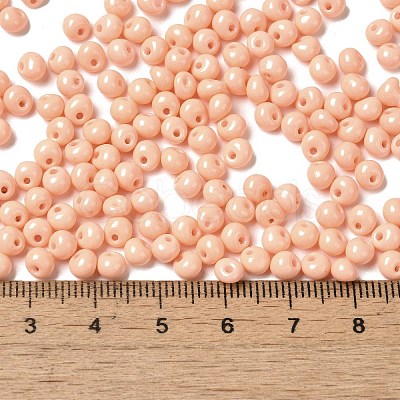 6/0 Opaque Baking Paint Glass Seed Beads SEED-M012-02A-18-1