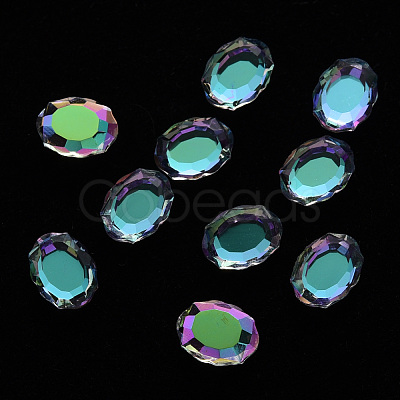 Oval Transparent Glass Cabochons MRMJ-T009-159-1