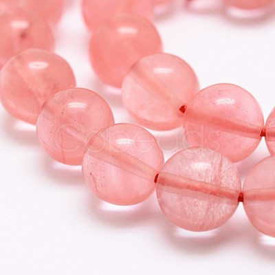 Cherry Quartz Glass Bead Strands X-G-P256-06-10mm-1