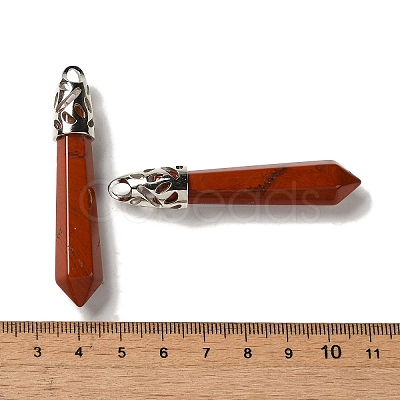 Natural Red Jasper Pointed Big Pendants G-Z055-01P-18-1