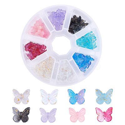 Transparent Spray Painted Glass Charms GLAA-PH0007-79-1