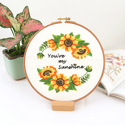 Flower Pattern DIY Embroidery Kit DIY-P077-120-1