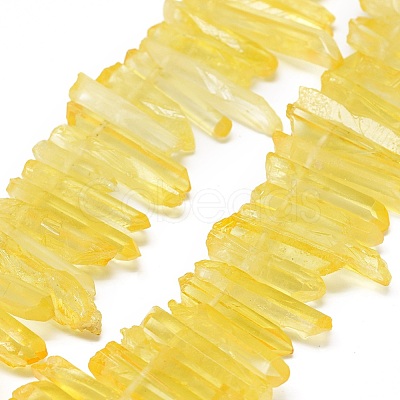 Natural Dyed Quartz Pointed Stick Beads Strands G-G791-15-1